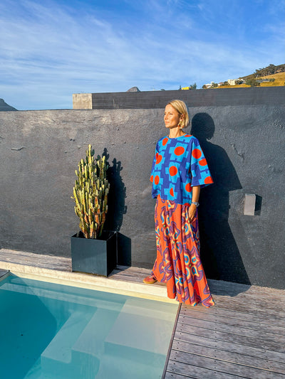 oversized pullover "statement in blue" mit gürtel