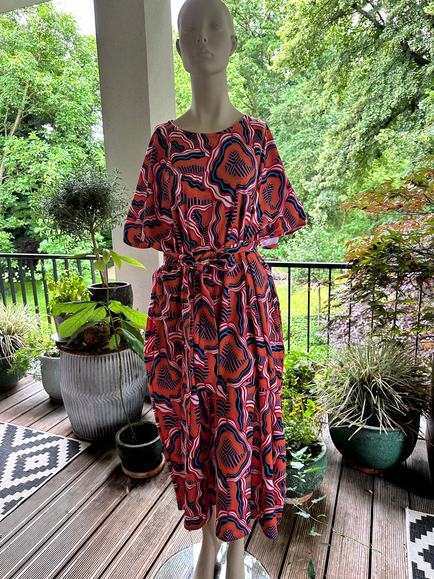 kaftan “girl on fire” mit gürtel